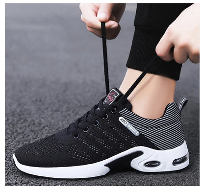 Men's shoes spring new trend men's shoes breathable lace-up running shoes Korean version of light casual walking shoes men