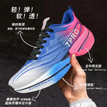 Speciality Carbon Plate Sports Running Shoes Marathon Air Cushion Men Breathable Lightweight Women Comfortable Nonskid Sneakers