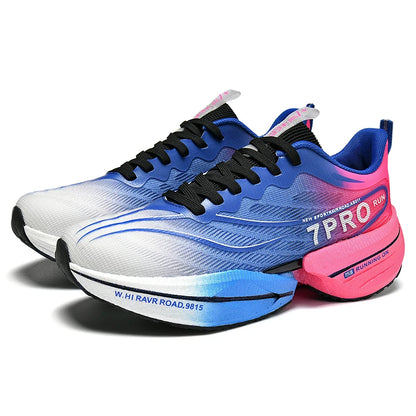 Speciality Carbon Plate Sports Running Shoes Marathon Air Cushion Men Breathable Lightweight Women Comfortable Nonskid Sneakers