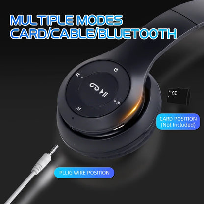 Stereo P47 Headset Bluetooth 5.0 Folding Series Wireless Sports Game Music Headphone Support SD Card with Mic for All Smartphone