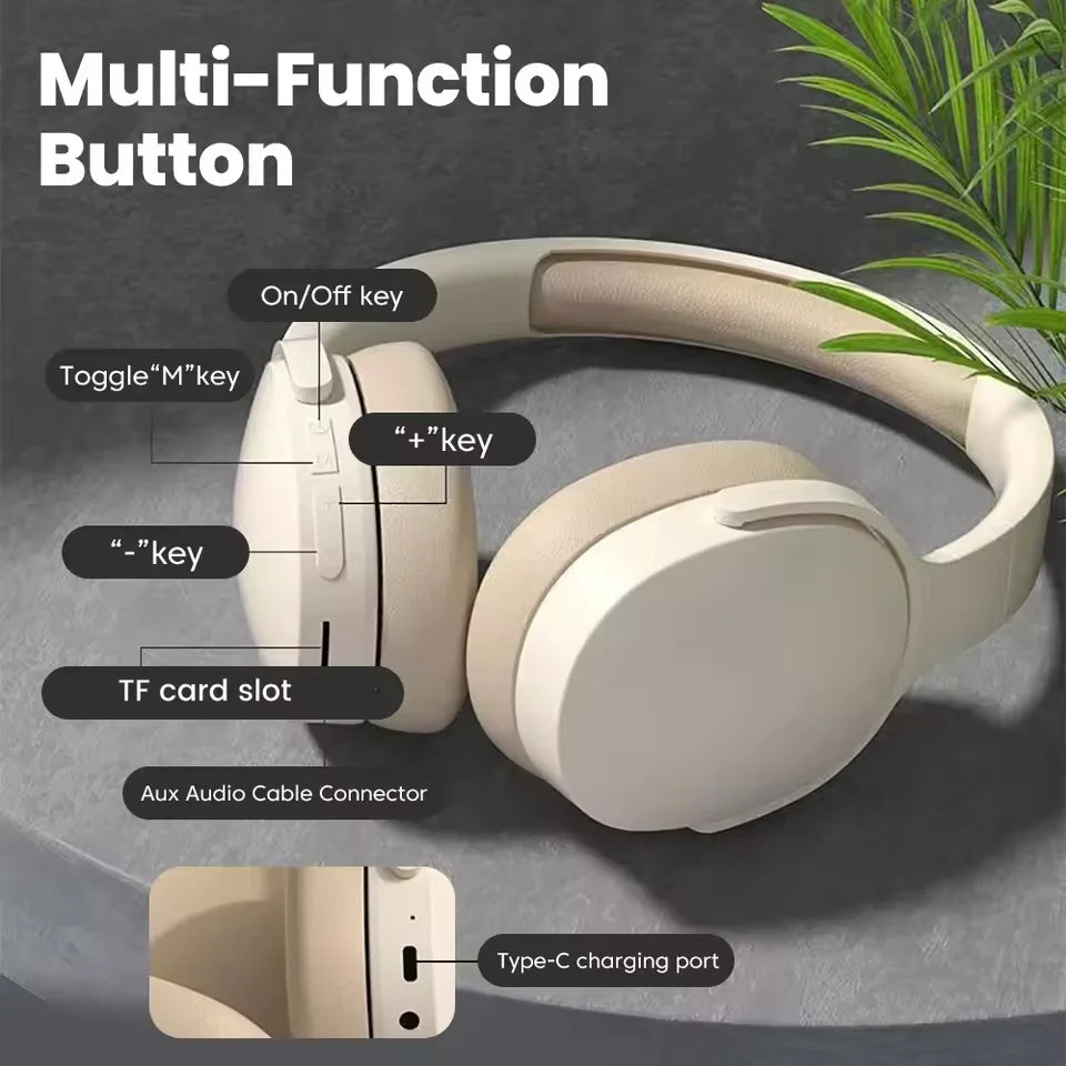 Wireless Headphones P2961 Bluetooth 5.0 Foldable 9D HIFI Stereo Sound Headset Long Battery Life Heavy Bass Earphone For Xiaomi