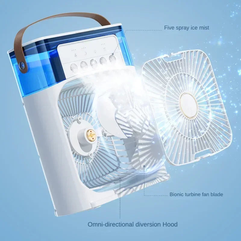 VIVO 3in1 Fan AIr Conditioner Household Small Air Cooler LED Night Light Portable Humidifier Air Adjustment Fan Office Home Fan