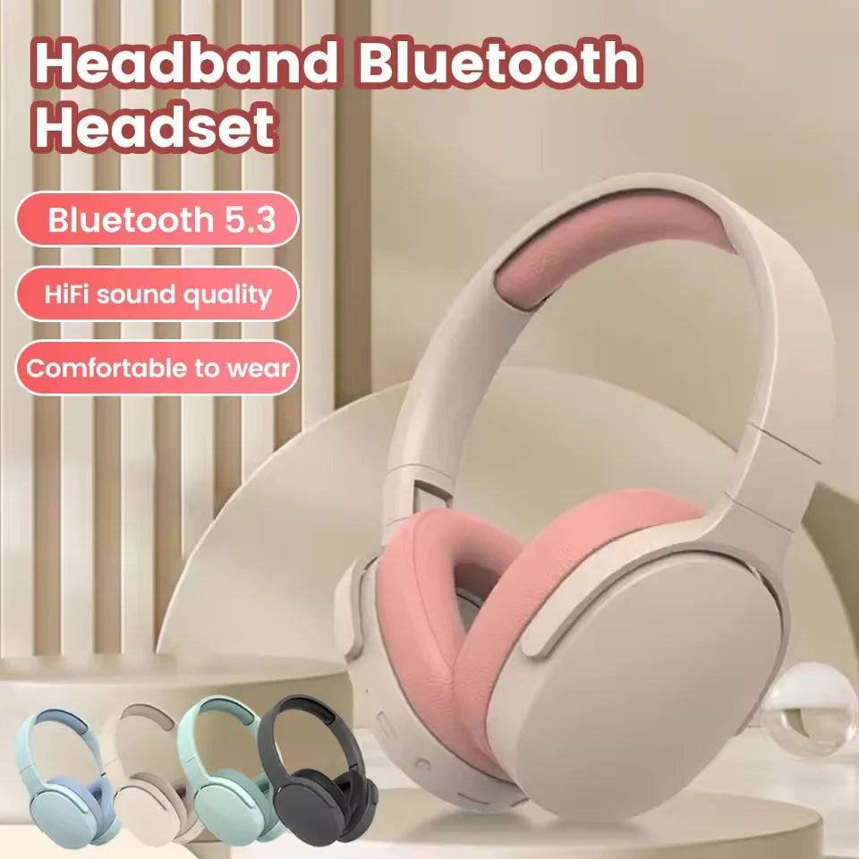 Wireless Headphones P2961 Bluetooth 5.0 Foldable 9D HIFI Stereo Sound Headset Long Battery Life Heavy Bass Earphone For Xiaomi