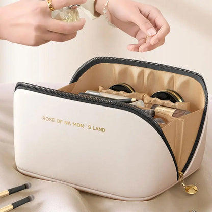 Pu Fashion Women Pillow Cosmetic Bag Large Capacity Makeup Travel Organizer Bags Portable Tote Square Wash Storage Zipper Bag