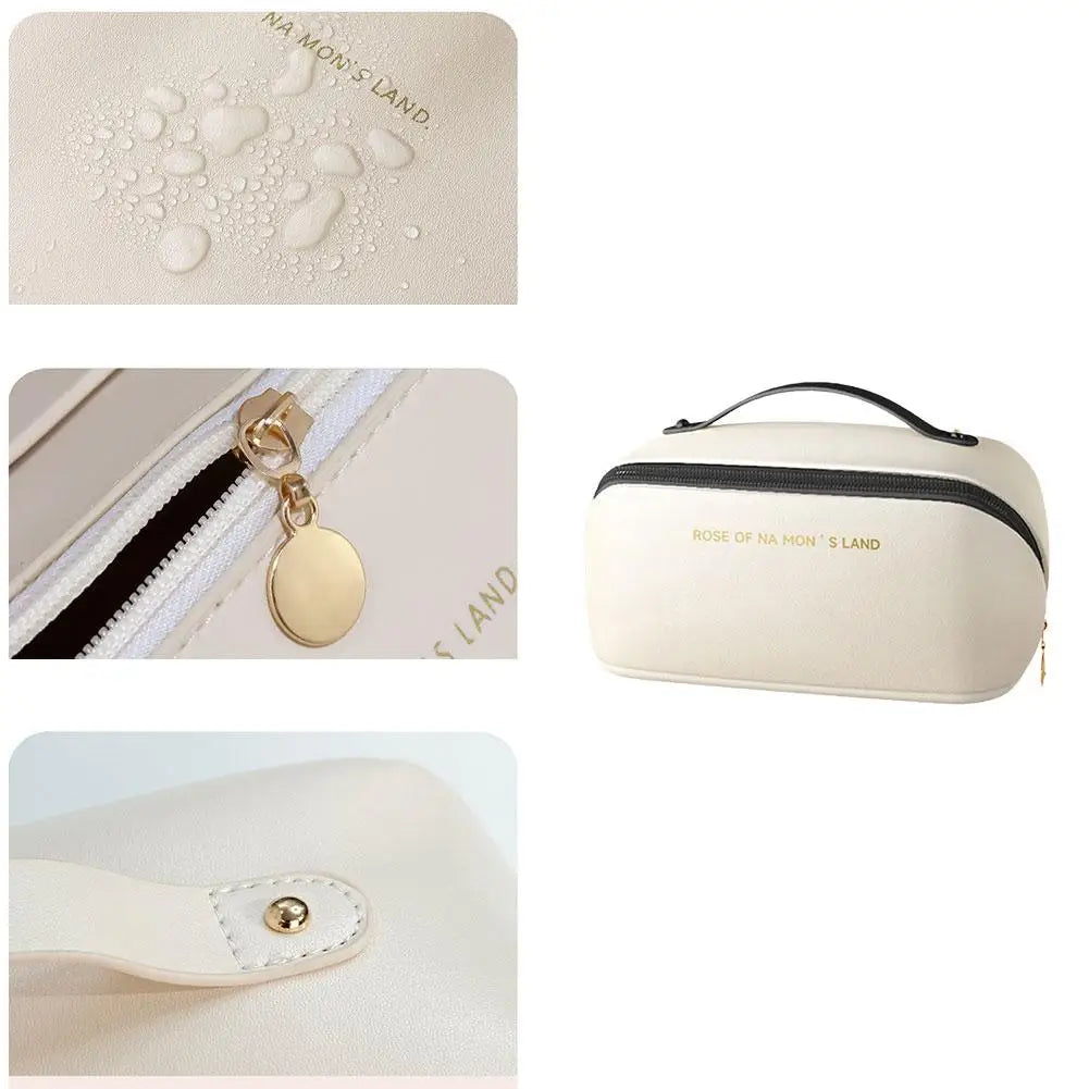 Pu Fashion Women Pillow Cosmetic Bag Large Capacity Makeup Travel Organizer Bags Portable Tote Square Wash Storage Zipper Bag